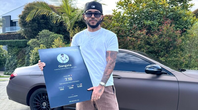 Gangsta celebra reconocimiento histórico con placa de 7.1 billones de reproducciones globales