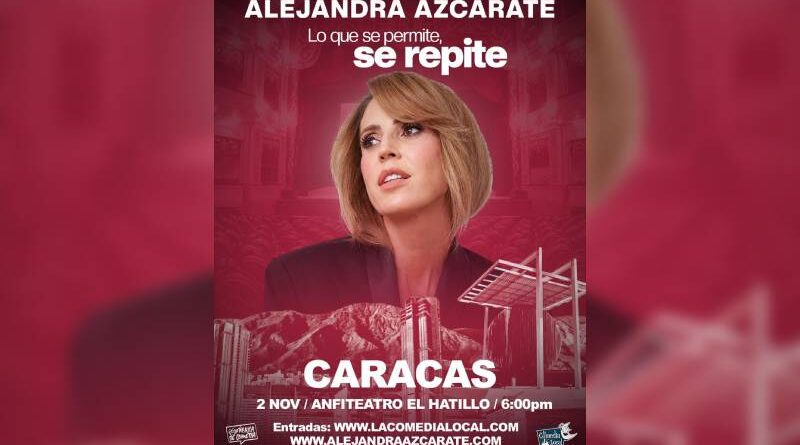 Alejandra Azcárate presentará en Caracas su monólogo "Lo que se permite, se repite"