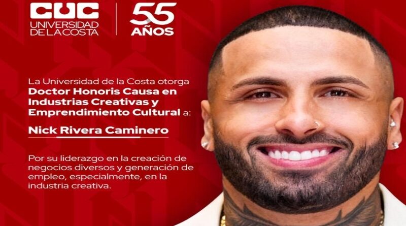 Nicky Jam recibe Doctorado Honoris Causa por su impacto en la cultura y el emprendimiento