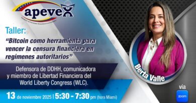APEVEX invita al taller gratuito: "Bitcoin como herramienta para vencer la censura financiera en regímenes autoritarios"
