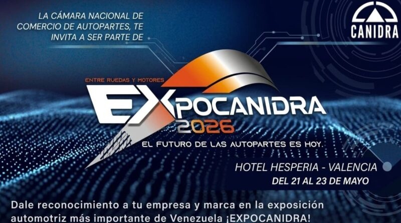 • Carlos Rondón, presidente de Canidra anunció conexión con proveedores confiables, basado en la campaña a favor de los repuestos originales, adquiridos en comercios establecidos, a fin de prevenir la baja calidad y falsificación de repuestos, que el gremio de autopartes ha desarrollado a nivel nacional. ¿Formas parte del sector automotor? Si la respuesta es sí, no puedes dejar de asistir a Expocanidra 2026, una exposición diseñada por repuesteros para todos los involucrados en el medio, bien sea vendedor, mecánico, importador, fabricante, distribuidor, profesional, mayorista, emprendedor o representante de marcas en el ámbito nacional Se trata de la exposición más relevante del gremio automotor, organizada por la Cámara Nacional de Comercio de Autopartes, Canidra, del 21 al 23 de mayo, en el Hotel Hesperia de Valencia, estado Carabobo. Cuenta con más de 4 mil mts2 y más de 100 expositores nacionales y foráneos. La información la dio Carlos Rondón, presidente de Canidra, quien señaló que también contarán con charlas técnicas y comerciales, lanzamiento de productos, networking y agradables espacios gastronómicos para compartir con familiares, colegas y amigos. A partir de las 11 de la mañana hasta las 7:00 u 8:00 p. m., Expocanidra abrirá sus puertas para impulsar los negocios y lograr las más variadas alianzas estratégicas. “Se trata, -dijo Carlos Rondón-, de un espacio concebido para el éxito empresarial, el crecimiento y desarrollo del sector automotor y la prosperidad del país. ¿Qué se encontrará en Expocanidra 2026? Rondón respondió: Hallarás repuestos para vehículos ligeros y pesados, accesorios para automóviles, herramientas y equipos para talleres mecánicos y soluciones tecnológicas para la industria automotriz. También estarán presentes las más importantes y renombradas marcas nacionales e internacionales, entre quienes figuran: Duncan, Fraco, Infra, Yukkazo, Moss Gold, Dakar, American Boston, y Star Parts, entre muchos otros. Recordó el presidente de Canidra, que Expocanidra está concebida para impulsar oportunidades comerciales para toda la cadena de autopartes, fortalecer la imagen del sector automotor venezolano, conectar marcas nacionales e internacionales y presentar tendencias, innovaciones y nuevas tecnologías. “Es un evento que no te puedes perder”.