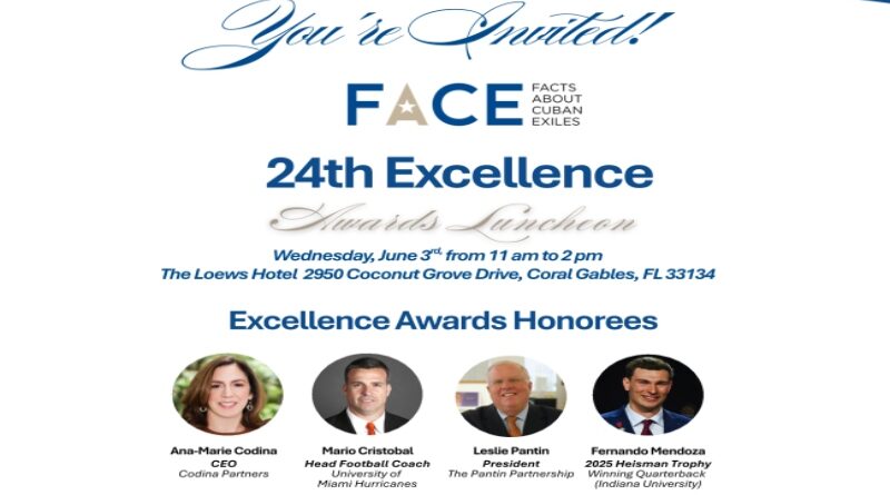 Face Reconoce La Excelencia Cubanoamericana En Su 24º Almuerzo Anual de Premios