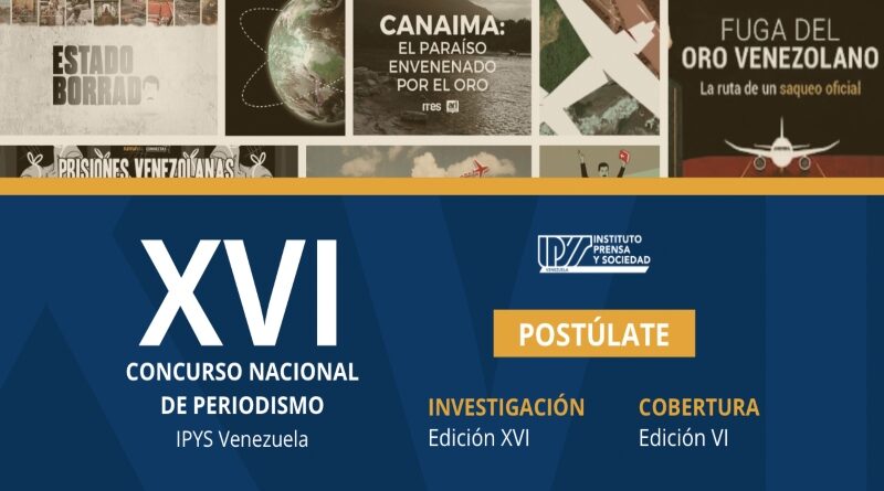 Postulaciones abiertas para el XVI Concurso Nacional de Periodismo de IPYS Venezuela