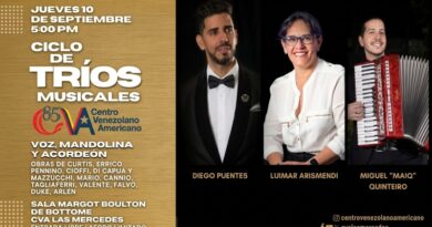 Diego Puentes, Luimar Arismendi y Miguel “Maiq” Quinteiro protagonizan Ciclo de Tríos Musicales en el CVA Las Mercedes