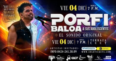 Porfi Baloa y sus Adolescentes ofrecerán un inolvidable concierto en la Terraza del CCCT