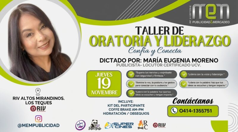 Supera el miedo escénico y potencia tu liderazgo: Llega a los Altos Mirandinos el taller de oratoria «Confía y Conecta» Supera el miedo escénico y potencia tu liderazgo: Llega a los Altos Mirandinos el taller de oratoria "Confía y Conecta"